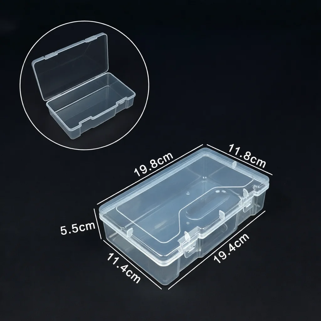 Clear Plastic Organizer Box With Secure Clip Lid Desktop Storage Holder For Documents Stationery Art Crafts Home Office
