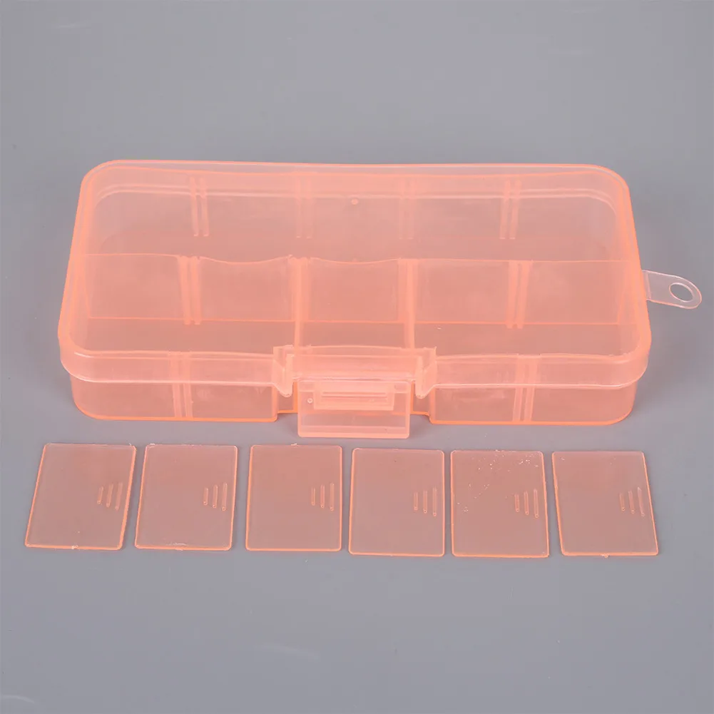 Transparent Hard Plastic Storage Box with 10 Adjustable Compartments for Jewelry Pills Tools and Small Accessories