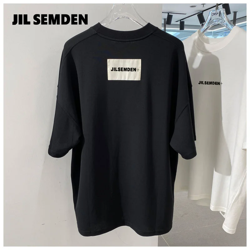 

JIL SEMDEN brand men's and women's printed T-shirt, loose casual top, couple minimalist style, high quality, 100% pure cotton