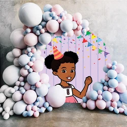 Round Gracies Corner Fabric Backdrop Party Decorations Kids Birthday Cartoon Black Girl Photo Background Cover Circle Cloth