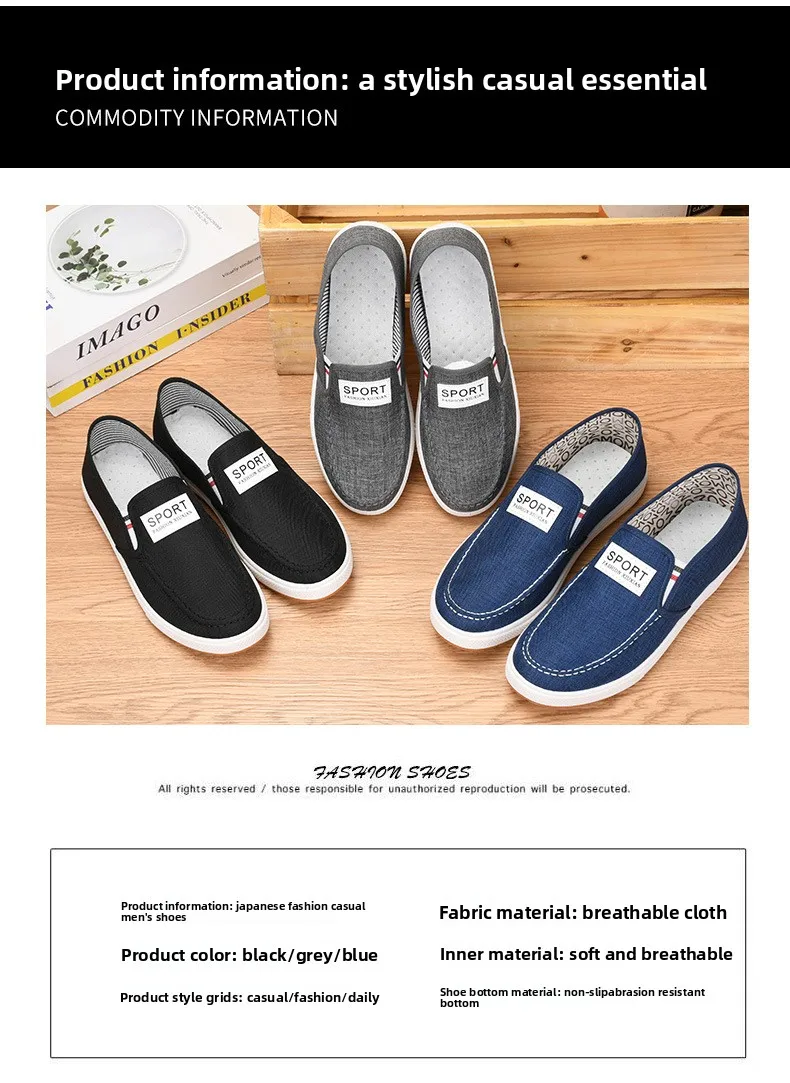 Herren-Slipper aus Canvas, atmungsaktives Obermaterial, leichte, rutschfeste Gummisohle, Sport-Label-Dekor, flache Freizeitschuhe für den täglichen Gebrauch. – Detail 4