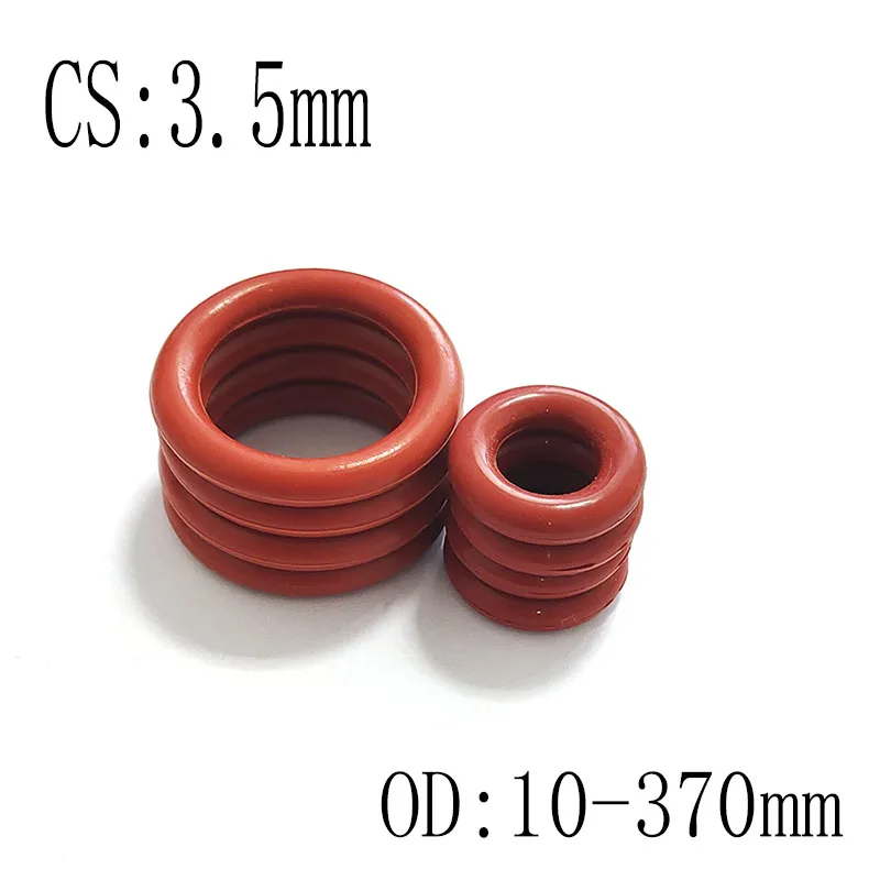عالية الجودة سيليكون أحمر VMQ O-حلقة سمك 3.5 مللي متر طوقا الغذاء الصف ختم مقاوم للماء العزل المطاط سيليكون 10x3.5mm #1