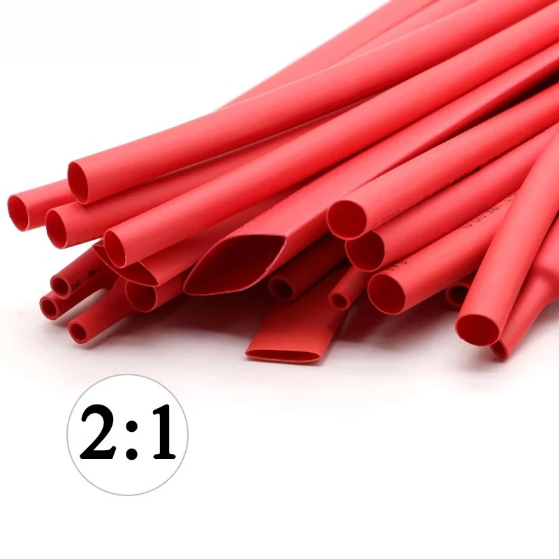 1m Red Dia 1 2 3 4 5 6 7 8 9 10 12 14 16 20 25 30 40 50 Mm Heat Shrinkable Tube 2:1 Polyolefin Thermal Cable Sleeve Insulated