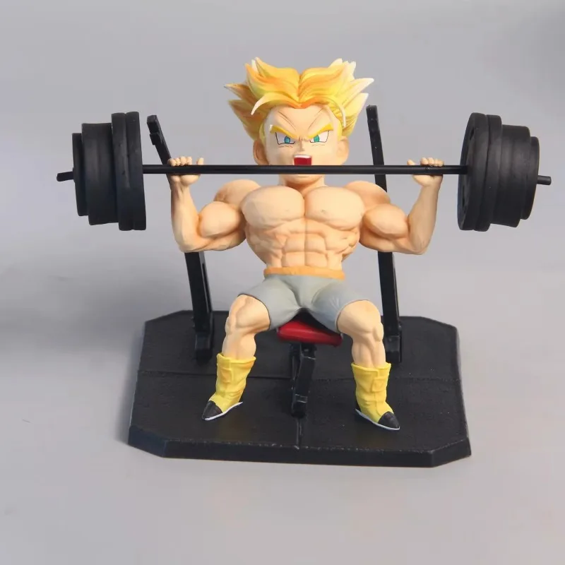 

11CM Super Saiyan GK Fitness Barbell Muscle Trunks Sitting Doll Ornament Figure For Children's Gifts