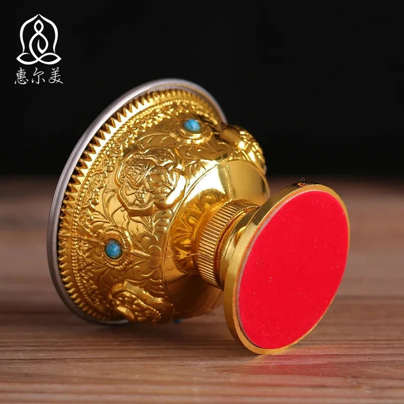 TOP GOOD Buddhist articles-efficacious HOME family Protection Talisman- 8 auspicious GOLD holder Holy water