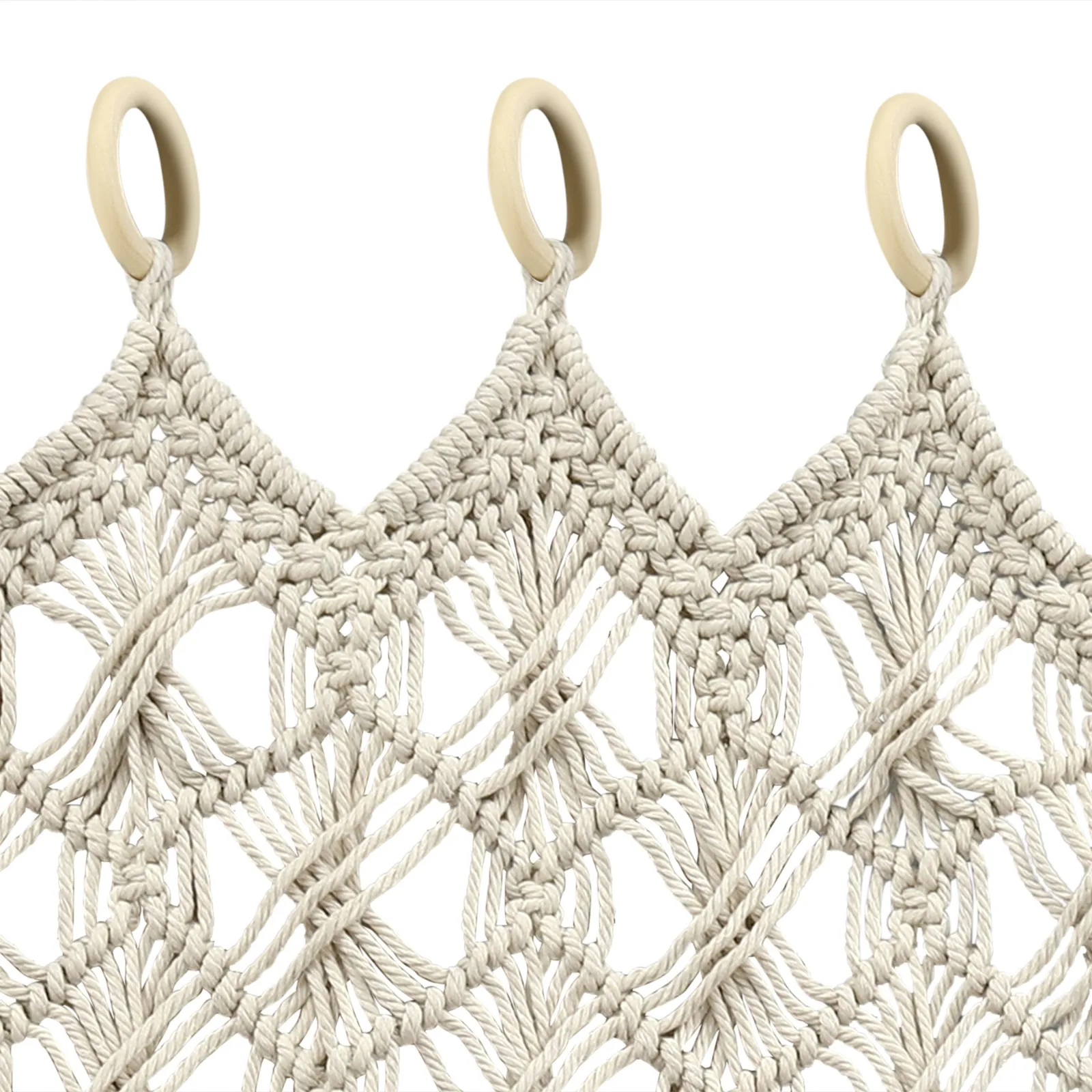 White Macrame Wall Hangings, Boho Style Handmade Tapestry Curtains