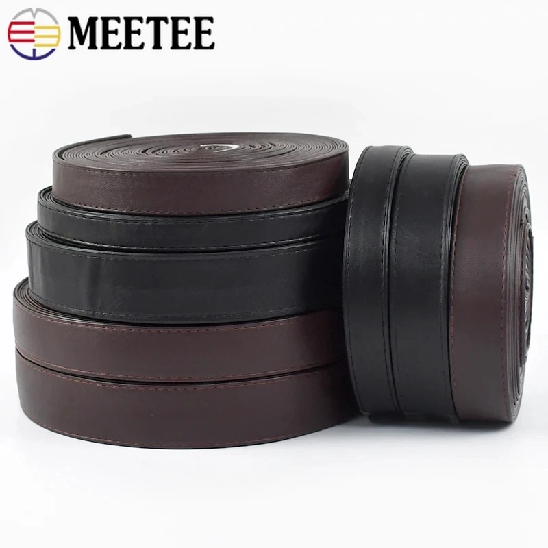 5Meters Meetee 10-30mm PU Leather Cords Bag Strap Webbing Ribbbon Necklace Decoration Rope Jewelry String Sewing Accessories