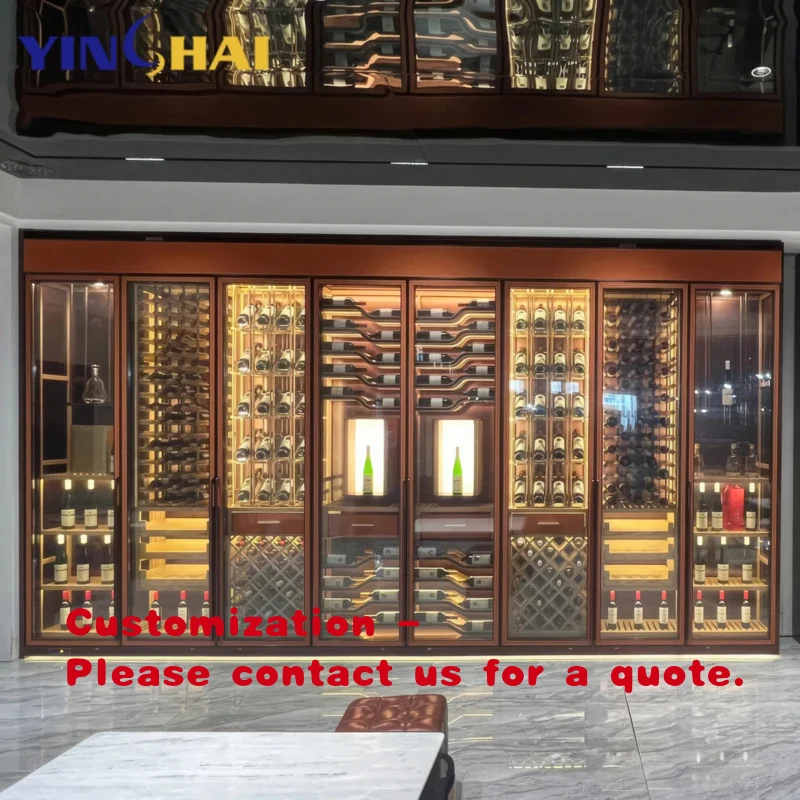 

custom.Customized Luxury Stainless Steel Dual-Zone Adjustable Thermostat Wine Cabinet Home Bar Apartment Living Room Furniture