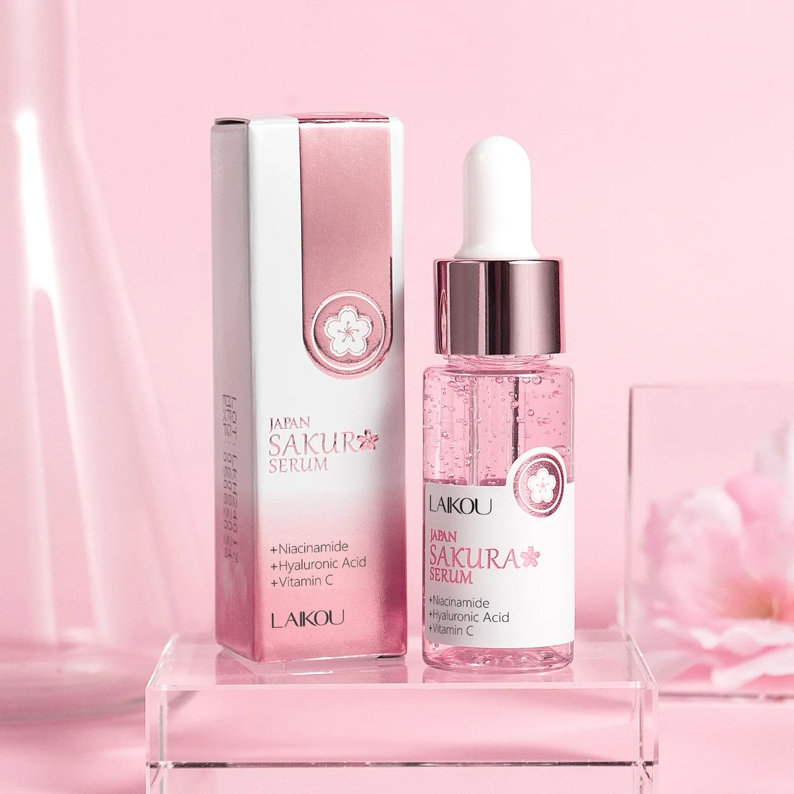 Japan Sakura Extract Serum 17ml Minimize Pores Brighten Skin Hydrating Care Radiance Booster Long Lasting Effect