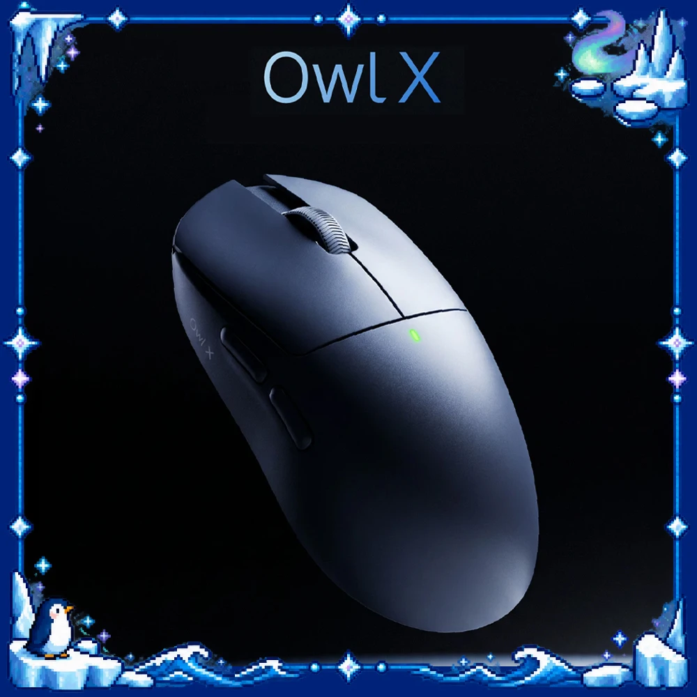 OwlX Gaming Mouse Dual Mode Wireless Mouse MAGS Electromagnetic Microswitch PAW3955 8000Hz Polling Rate Lightweight Mice For PC