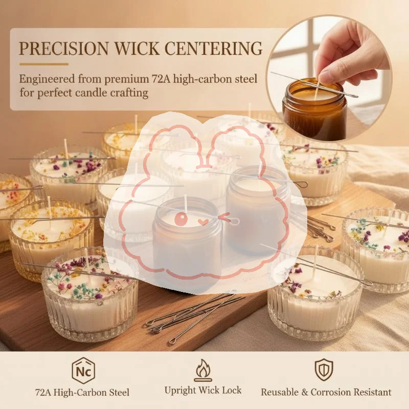 10/20/30Pcs Candle Wick Holder 12cm Metal Wick Fixing Clip High Carbon Steel Wick Support For DIY Scented Candle Making Crafts