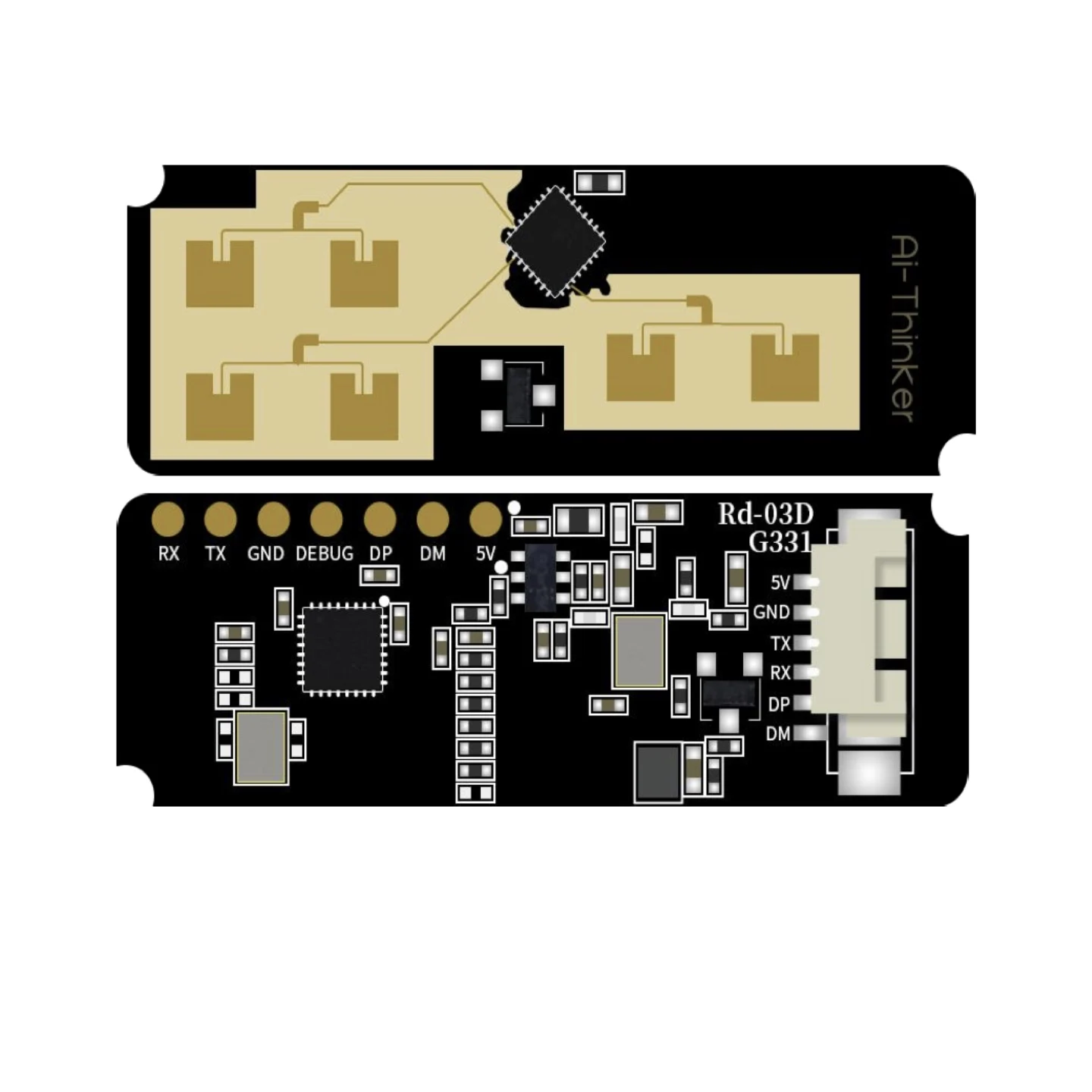 20Pcsrd-03D_V2 Ai-Thinker Radar Module 24Ghz Ism One Transmitting and Two Receiving Microstrip Antenna