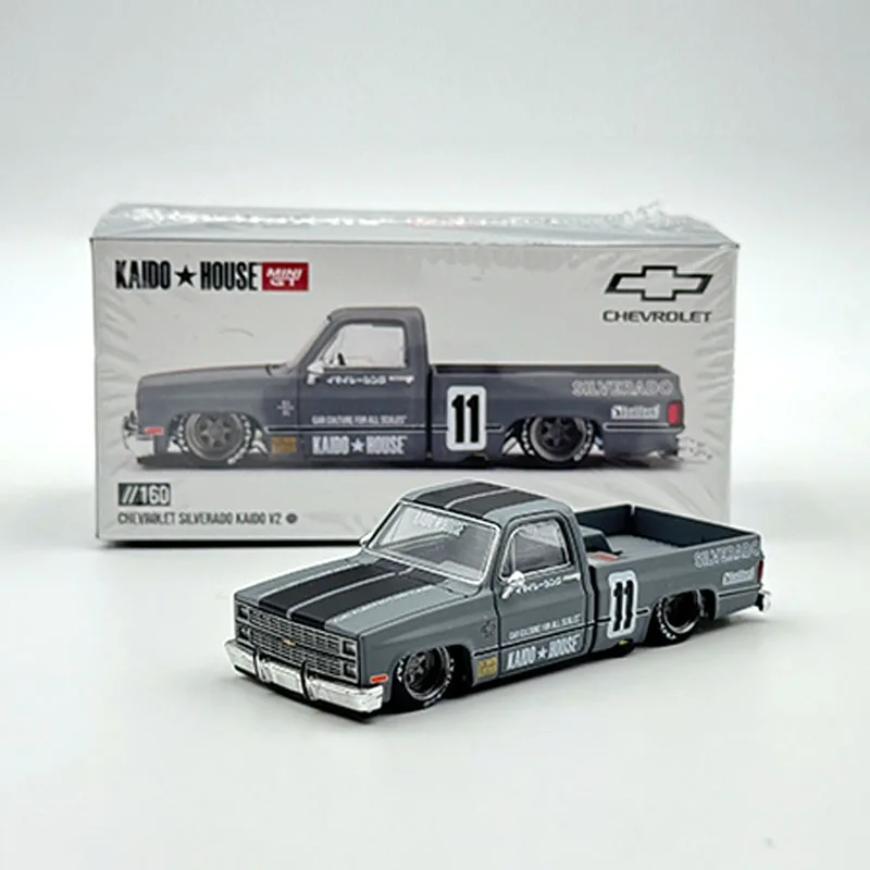 

MINIGT KHMG In Stock 160 1:64 Silverado KAIDO V2 Openable Hood Diecast Car Model Kaido House