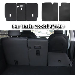 For Tesla Model 3/Y/3+ Highland 2017-2024 Rear Seat Back Anti Kick Pad Leather Trunk Protection Seat Back Cushion Accessories