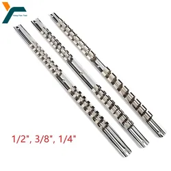 Support de prise T1 pour garage industriel domestique, outil de rail, 16 clips, évaluation, stockage, 1/4, 3/8, 1/2 pouces