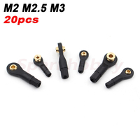 20pcs Sparkhobby M2 M2.5 M3 Nylon Metal ball head buckle Linkage Pull Rod Tie Rod end ball head With Pad Connector Accessories