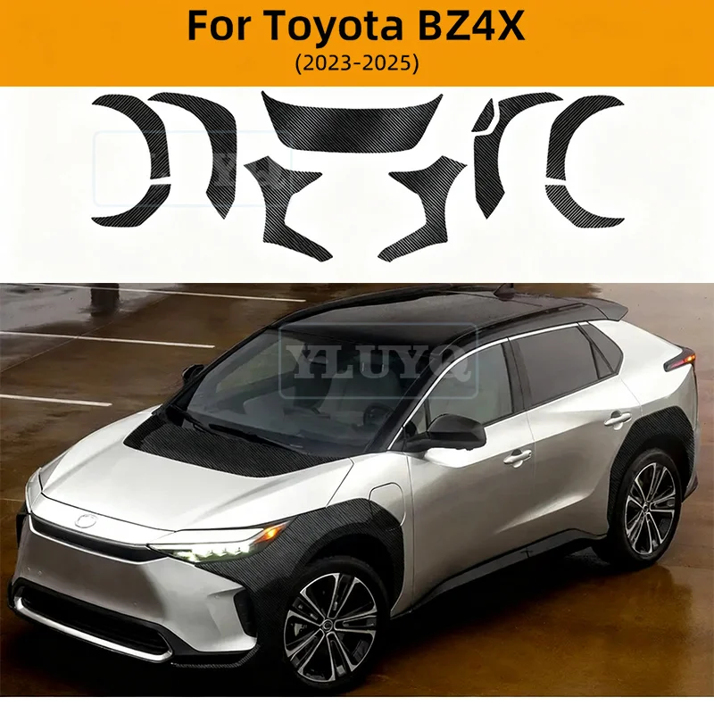 

TPU for Toyota BZ4X 2024 2025 Gloss Carbon Fiber Textured Car Wheel Arches Front Hood Engine Bonnet Paint Protection Film