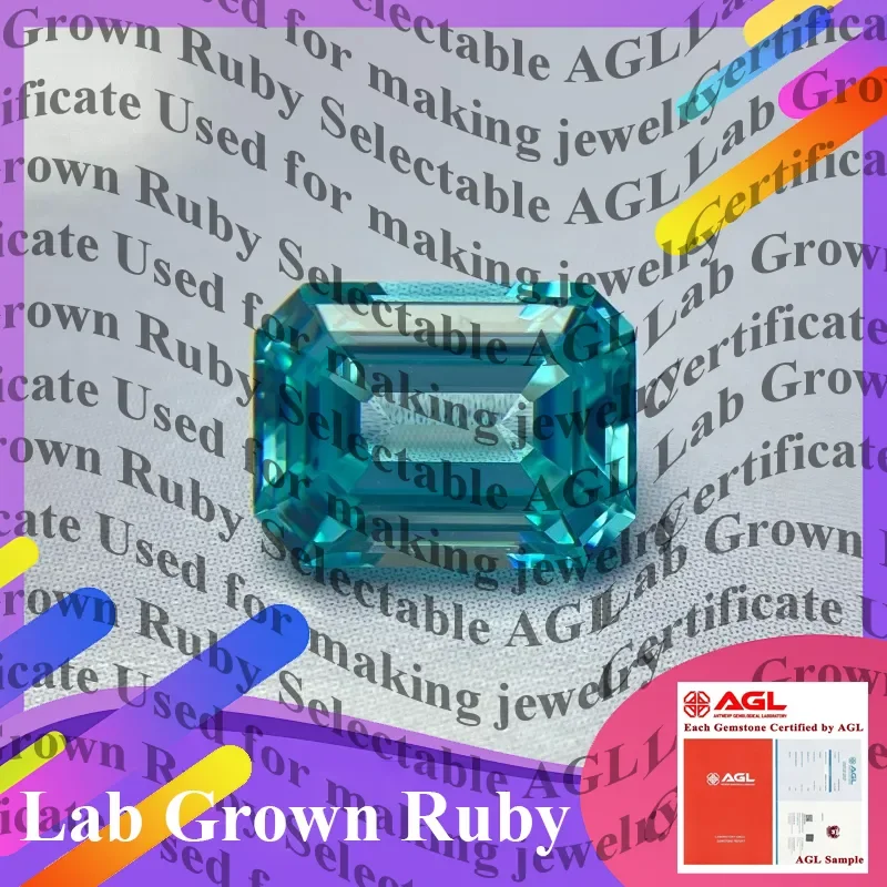 

TOP Lab Grown Paraiba Emerald Cut Gemstone for DIY Advanced Jewelry Making Inlay Ring Necklace Bracelet Selectable AGL Certifica