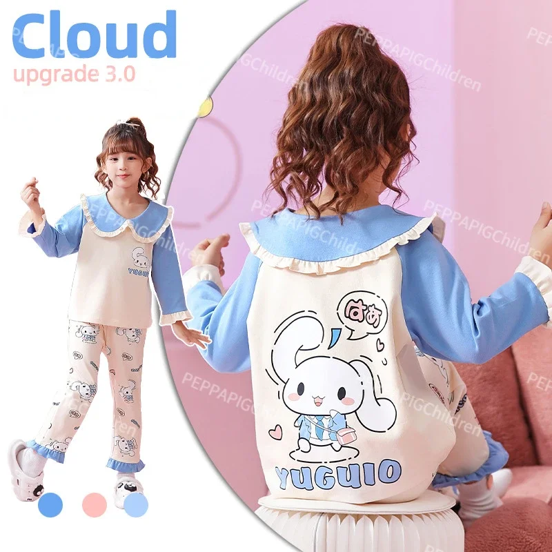 

Anime Cinnamorolls Sleepwear Long-Sleeved Trousers Children Pajamas Kawaii Kids Baby Girl Boys Home Nightwear Child Clothing