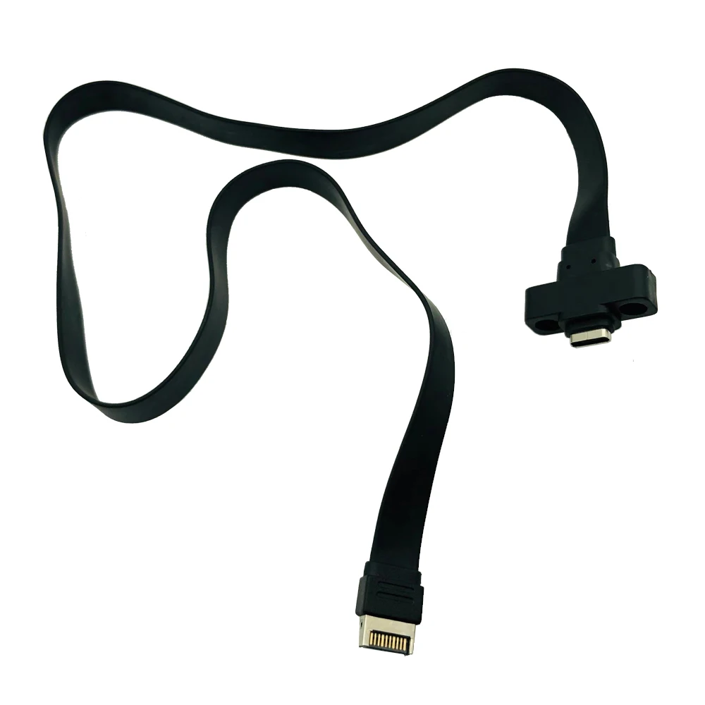 Connectors USB 3.1 Front Panel Type E to Type C Extension Cable Gen 2 10Gbps Internal Adapter Cable with 2 Screws 30cm/50cm/80cm