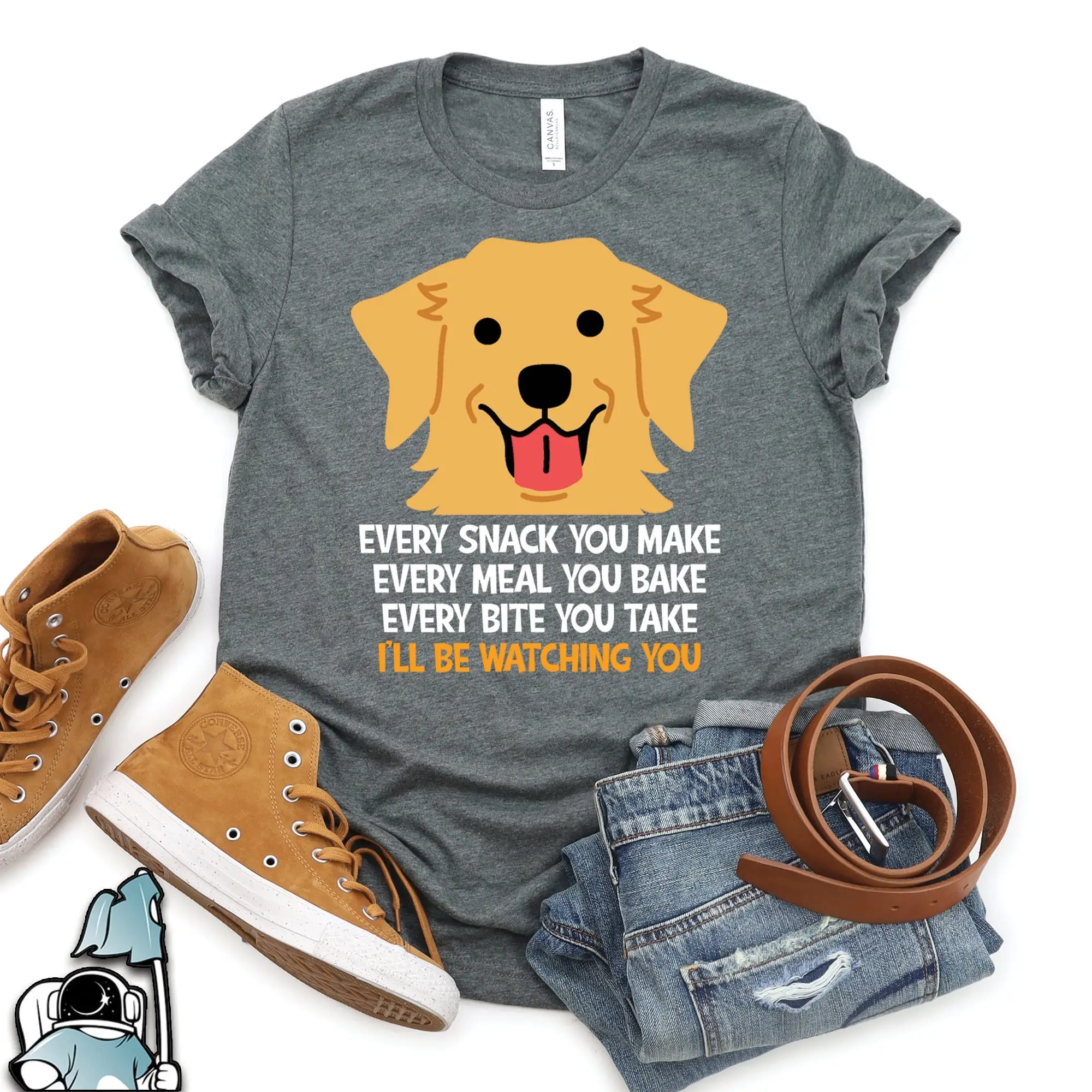 Golden Retriever T Shirt s Every Snack You Make Funny Pet Dog Owner Animal Rescue