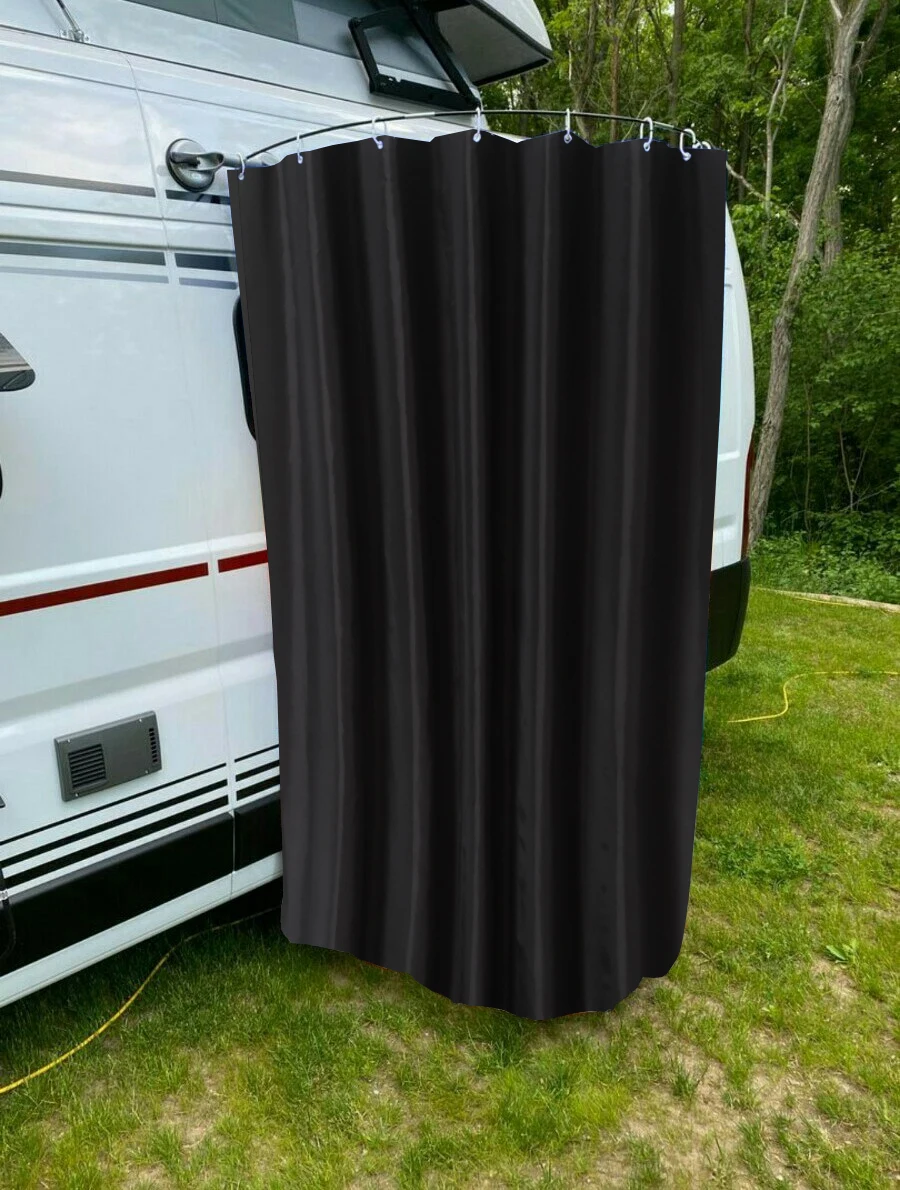 1 Kits RV Outdoor Shower Room Shower Privacy Shower Curtain With Suction Cup And Pole Set RV Accessories And Accessories