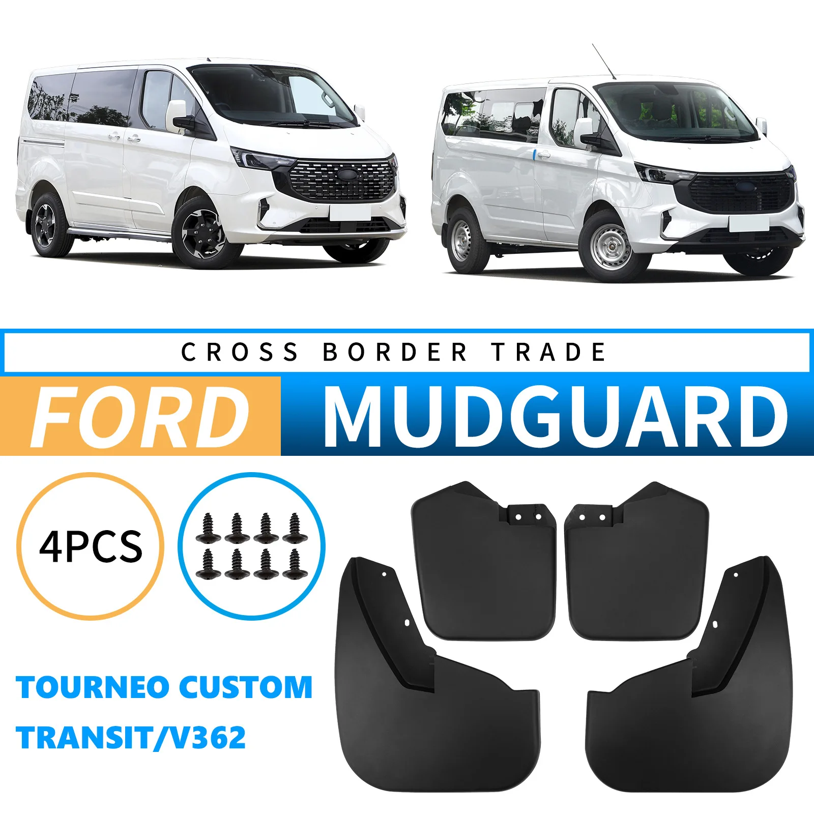 For Ford V362 Tourneo Mud Flaps Splash Guards Auto Exterior Accessories Wheel Arch Fenders Car Styling Protection Parts