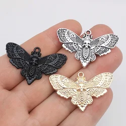 10PCS Gugote DIY Zinc Alloy Accessories Moth Skull Pendant Accessories Suitable for Necklaces and Earrings