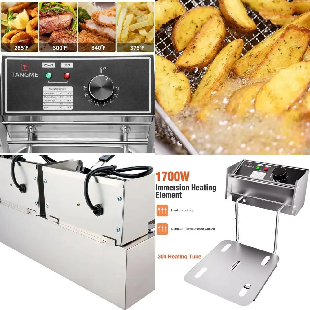 

81/82/83 Countertop Fryer Replacement Heating Element, 1700W, 110V Power Head with Guard and Plate (1 Pack)