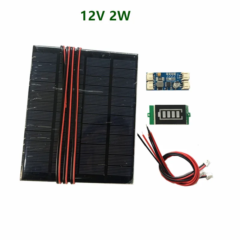 6V 3W 9V 2W 12V 2W pannello solare con solare min caricabatterie con display batteria fai da te KIT PH 2.0 cavo