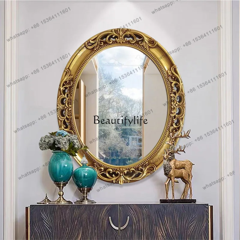56French retro style bathroom mirror oval home wall hanging