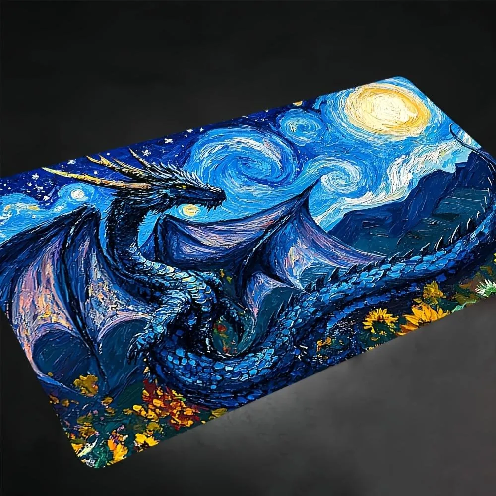 Tapis de jeu à motif Dragon Star Night, compatible avec les jeux de cartes à collectionner, les jeux de table et les accessoires de jeu, tapis de souris