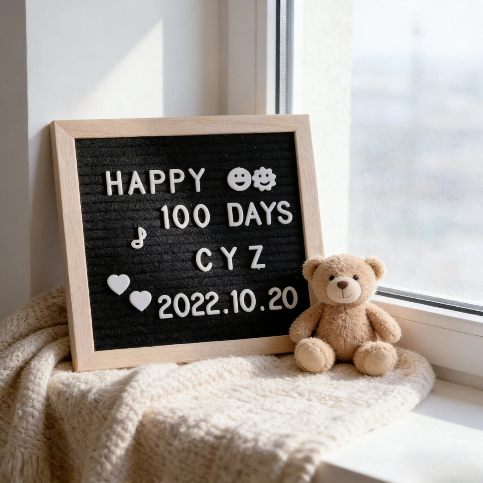 INS Wooden Felt Letter Board 340 Letters Message Board With Stand 20cm Baby Shower Photo Props Sign Board Home Decor