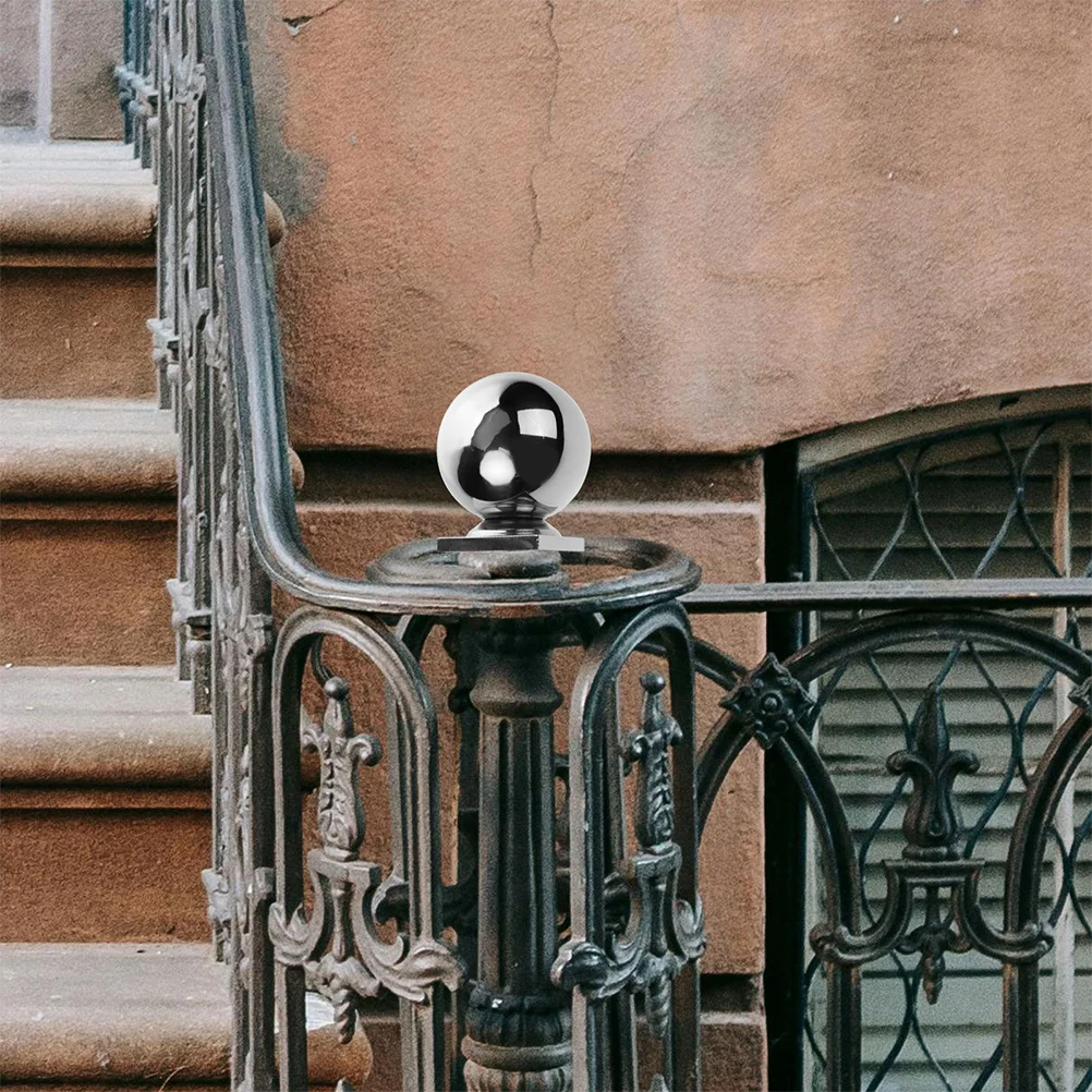 2pcs Stainless Steel Ball Post Cap Fence Gate Decorative Accessory Durable Outdoor Railing End Cap For Deck Porch Stair