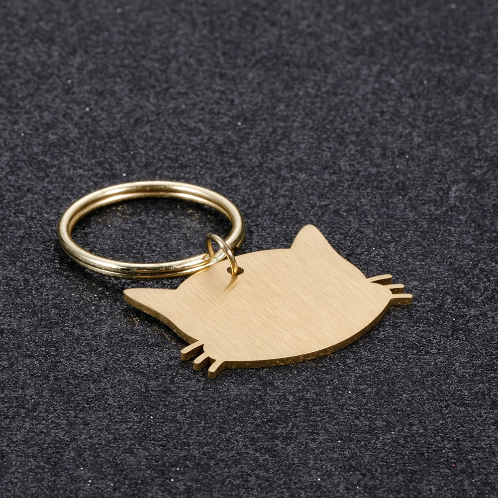 20Pcs/Lot Blank Cat Pet ID Tag Personalized Name ID Collar for DIY Stainless Steel Custom Name Keychain Accessories Wholesale