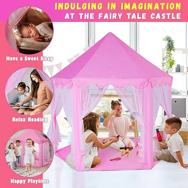 Tente portative pour enfants, château de princesse, tipi inftalk, maison de bébé, tipi Vigvam, cadeaux pour filles