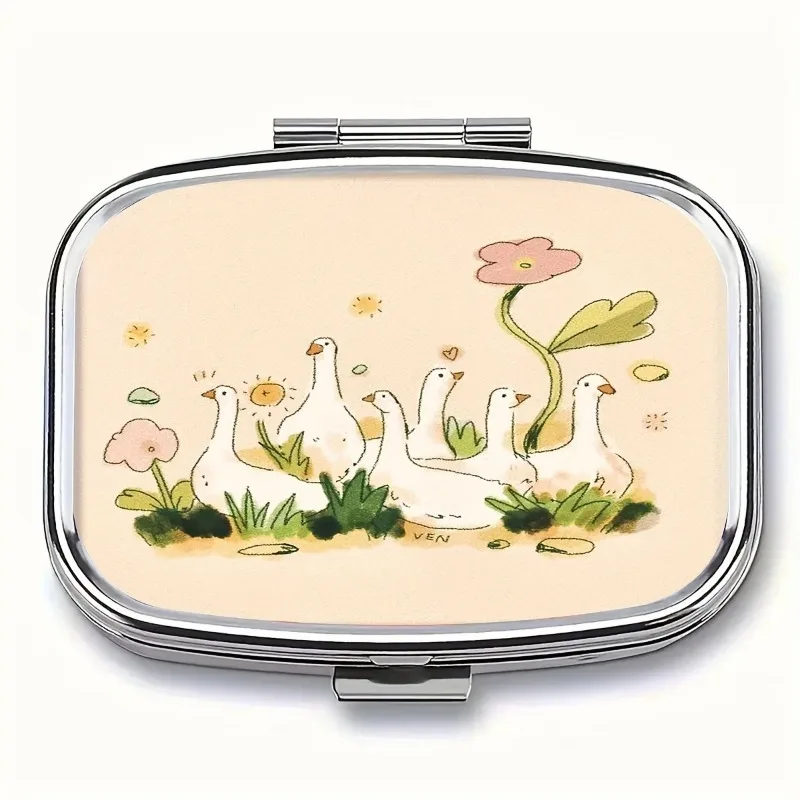 Metal Pill Box, Creative Pill Box, Exquisite and Simple Design, Easy to Carry, Jewelry Storage Box, Customizable Patterns on the Bottom, Wholesale