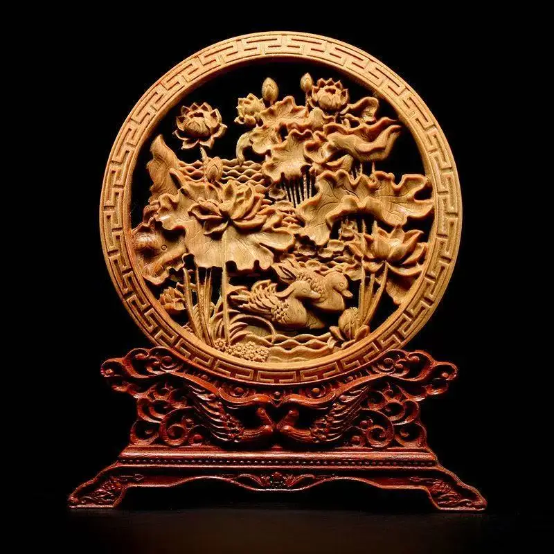 9 Dragons Wood Carving Sculpture, Feng Shui Wealth Decor,  Chinese Traditional Lucky Charm for Home Office Living Room Gift