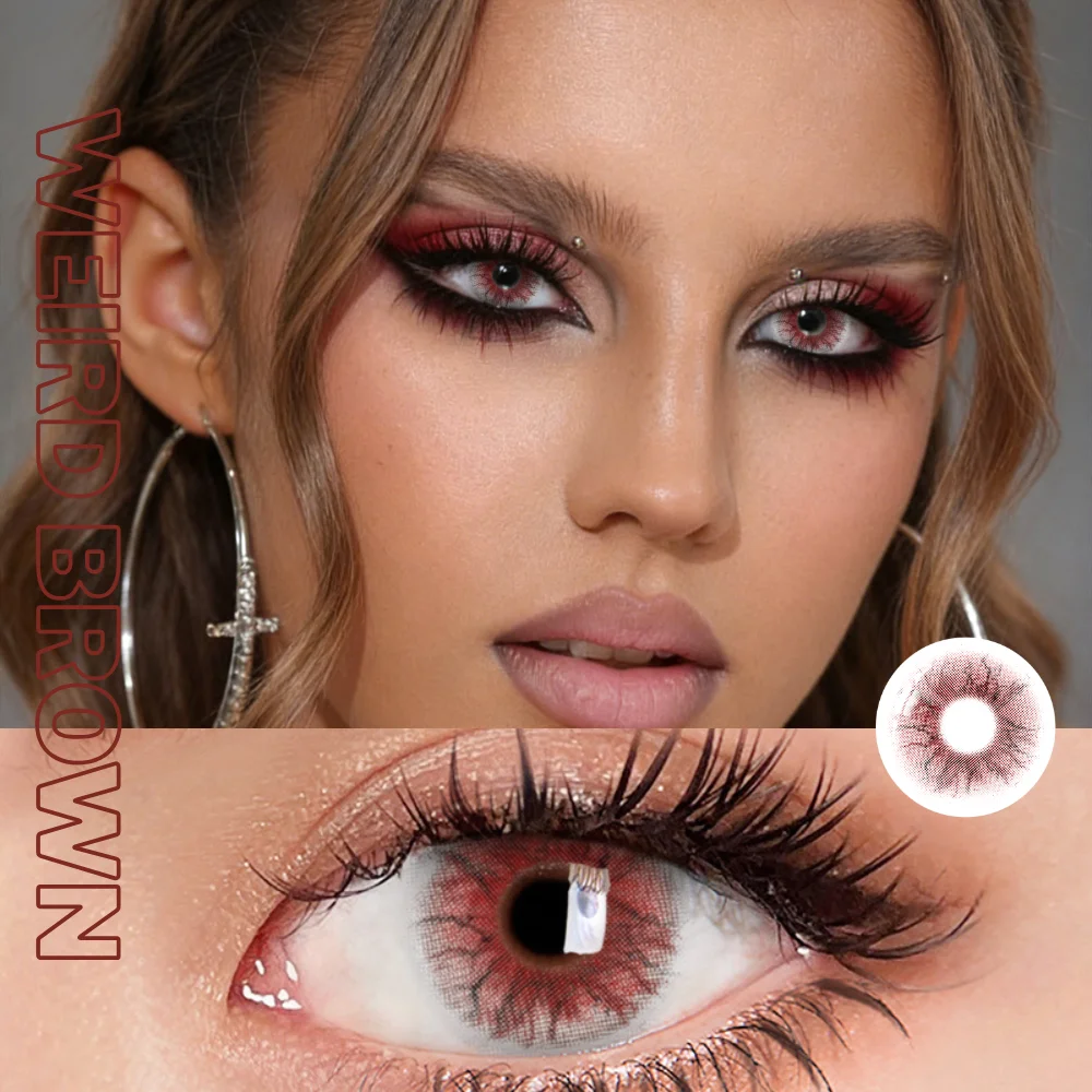 Bio-essence Kontaktlinsen 2PCS Farbige Kontaktlinsen Cosplay Rote Linsen 1 Jahr Mode Farbe Schönheit Linsen Party Nette Augenlinse – Detail 19