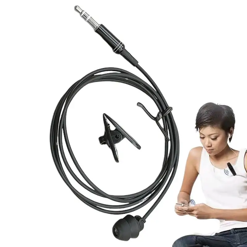 للرجوع إلى الوصف     سماعة أذن أحادية الأذن لاستقبال الصوت MP3 عازلة للصوت سماعة رأس سوداء لسماعات أذن MP3 واحدة سلكية