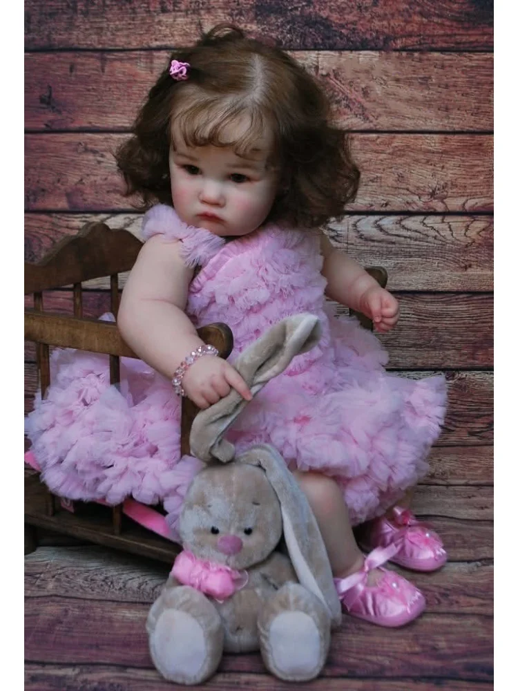 60CM CHARLOTTE Zachte Doek Lichaam Reborn Peuter Pop Levensechte Prinses Geschilderd 3D Huid met Zichtbare Aderen Handgeworteld Haar