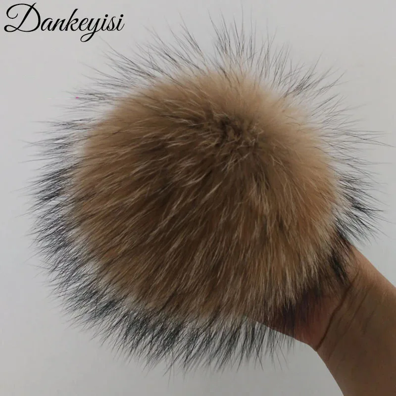 Big Size DIY Real Fox Fur Pompoms Raccoon Fur Pom Poms Balls Natural Fur Pompon For Hats Bags Shoes Scarves Accessories, image 7