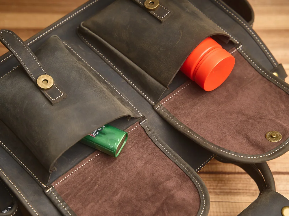 Nupugoo Vintage Echt leder Herren Aktentasche Umhängetasche verrückte Pferd Leder Handtasche mit 16-Zoll-Laptop – Detail 25