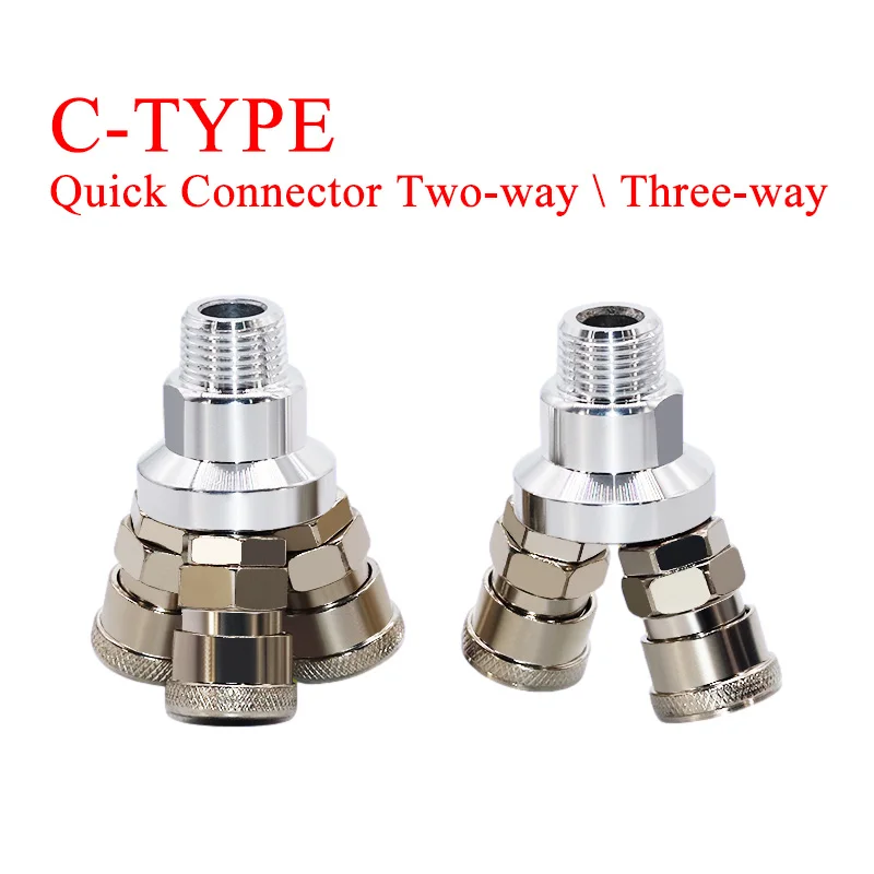 C-Type Quick Connector Round Two-Way SMV Round Three-Way SMY Air Compressor Air Pipe Joint Pneumatic Two-Way Three-Way Air Pump