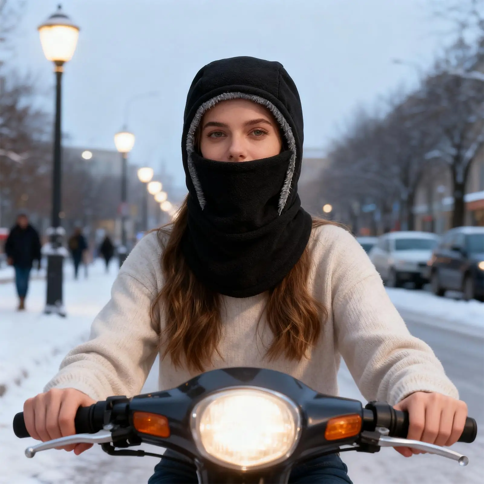 Full Face Cover Windproof Thermal Cycling Hat Motorcycle Cycling Neck Warmer for Women Skiing Snowboarding Sledding Skating