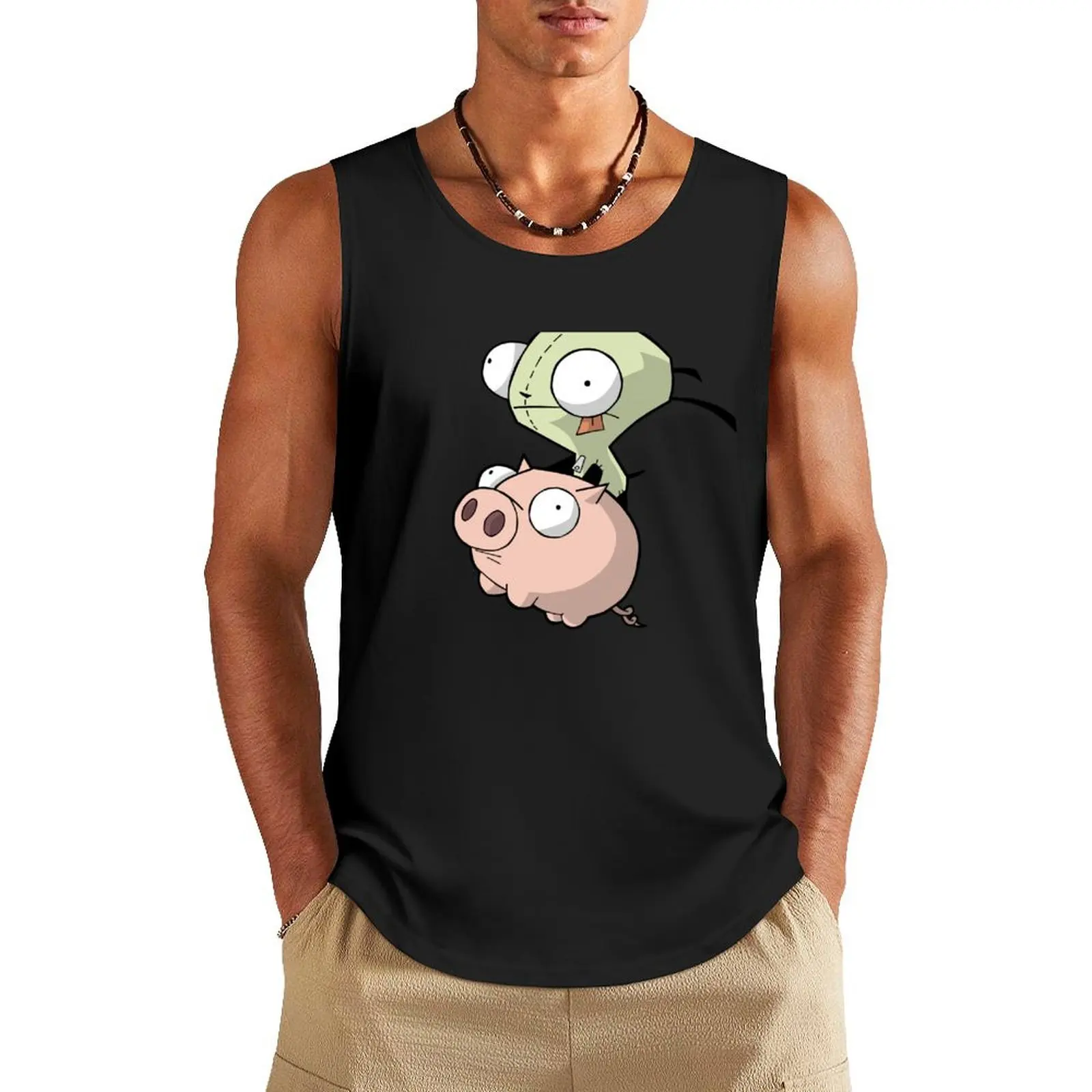 Gir and Piggy Tank Top gym for men male top