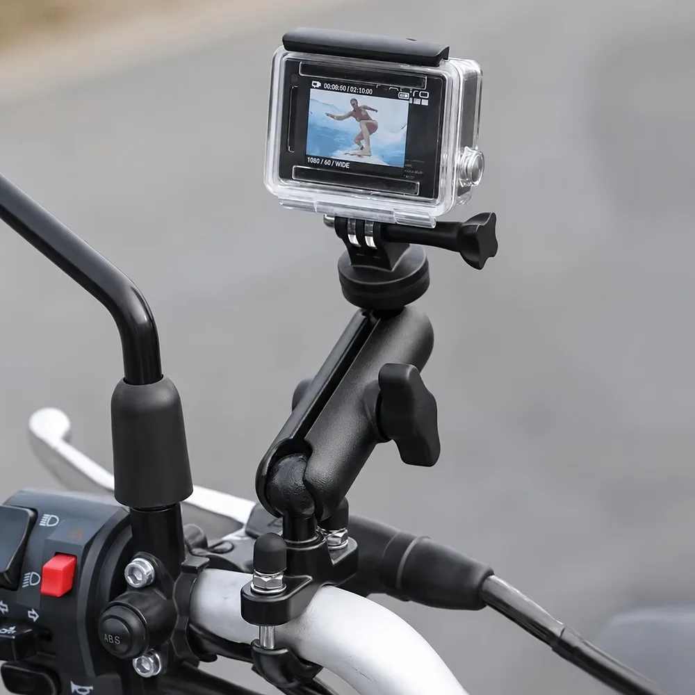 Universal 360° Rotating Motorcycle Handlebar Mount for Scooter Camera, Bike Mountain Bike Off-Road Cart Stable