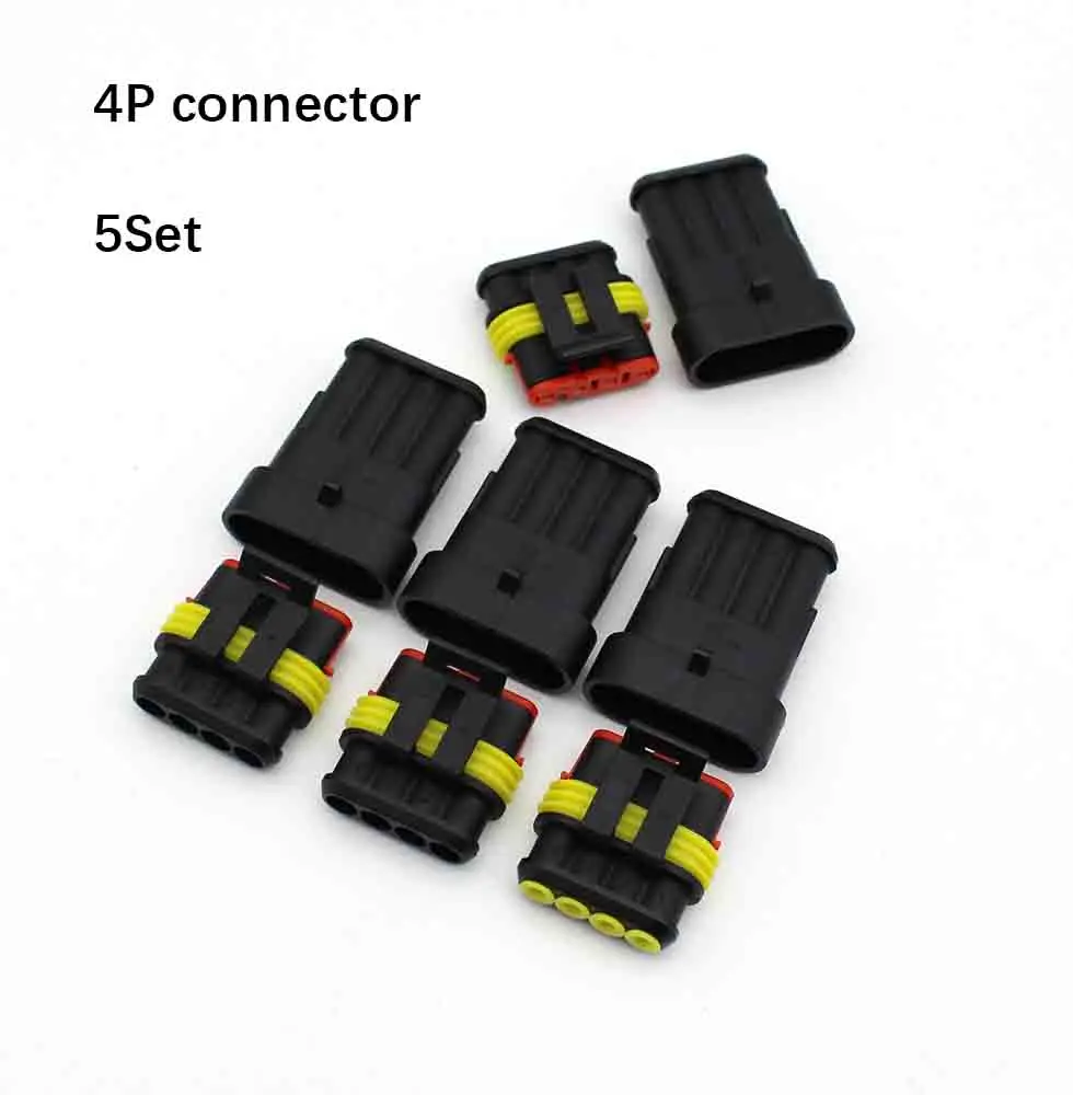 5 sets  4-pin waterproof wire connectors, plugs for automotive components, 1.5mm connectors, DJ7021-1.5 waterproof wire