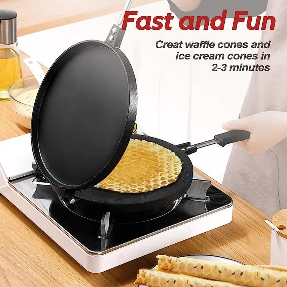 7inch Non-Stick Cake Griddle Egg Roll Waffles Cake for Kitchen Cake Baking Tool Perfect for Restaurant-Quality Tortillas At Home