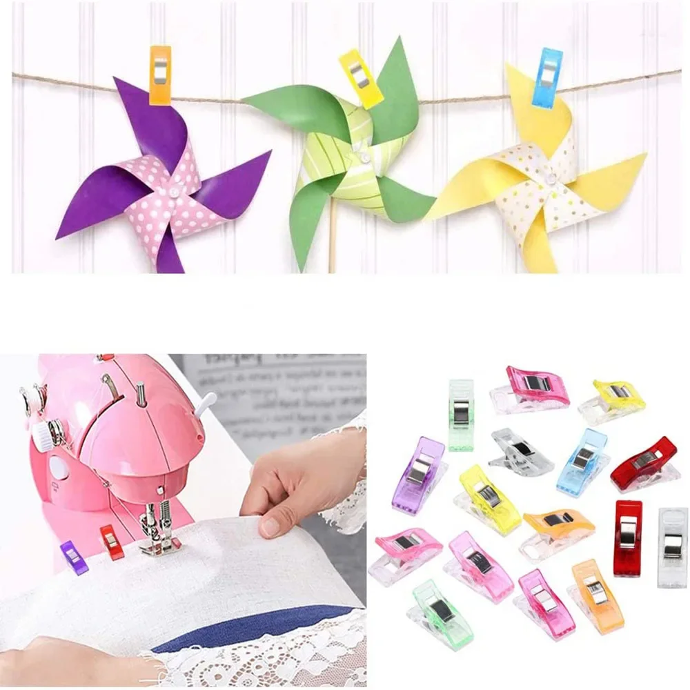 10Pcs Multipurpose Sewing Clips Quilting Clips Multicolor Magic Clips Fabric Clips Sewing Quilting Crafts Hanging Durable Clips